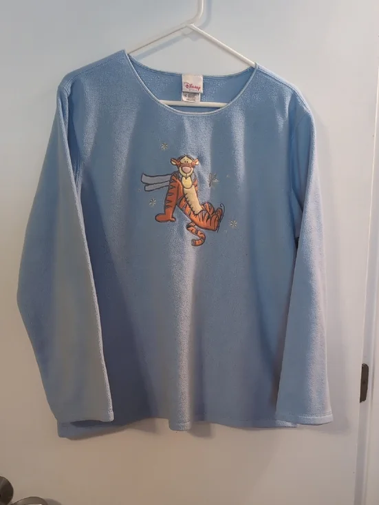 Disney Light Blue Long-Sleeve Tigger Fleece Top - Picture 1 of 5